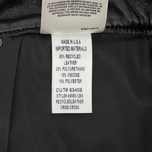 AGOLDE Criss Cross Leather Mini Skirt Women’s Size 25 Detox Black - Picture 4 of 5